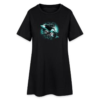 Orca - Frauen T-Shirt-Kleid - Schwarz - Vorne