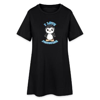 manchot - Robe T-shirt Femme - noir - Devant