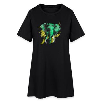 éléphant - Robe T-shirt Femme - noir - Devant