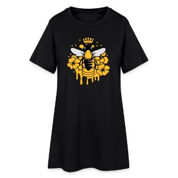 Une abeille avec une couronne - Robe T-shirt Femme - noir - Devant