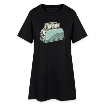 Pain grille-pain Cash Hustle Design de T-shirt drôle - Robe T-shirt Femme - noir - Devant