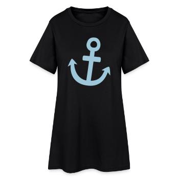 Illustration Anker Symbol maritim - Frauen T-Shirt-Kleid - Schwarz - Vorne
