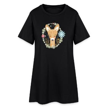 le chevreuil dans la forêt - Robe T-shirt Femme - noir - Devant