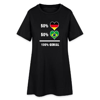 Deutschland und Brasilien Genial / Geschenk - Frauen T-Shirt-Kleid - Schwarz - Vorne