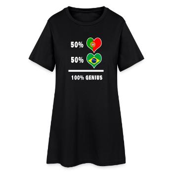 Portugal et Brésil Genial / Cadeau - Robe T-shirt Femme - noir - Devant