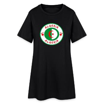 Algerien Kreis mit Nationalflagge Geschenk Algier - Frauen T-Shirt-Kleid - Schwarz - Vorne