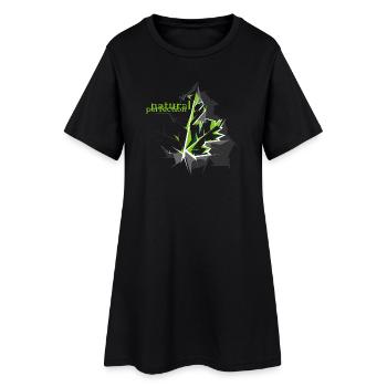 maple leaf nature tree symbol illustration nature - Women’s T-Shirt Dress - black - Front
