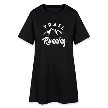 Trail Running - T-Shirt für jeden Trial Runner! - Frauen T-Shirt-Kleid - Schwarz - Vorne