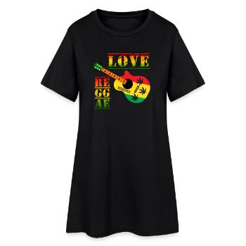 Love Reggae Guitar Rastastil - Women’s T-Shirt Dress - black - Front
