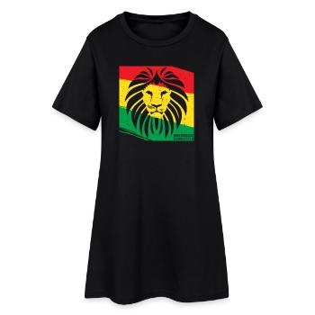 Lion de style rasta - Robe T-shirt Femme - noir - Devant
