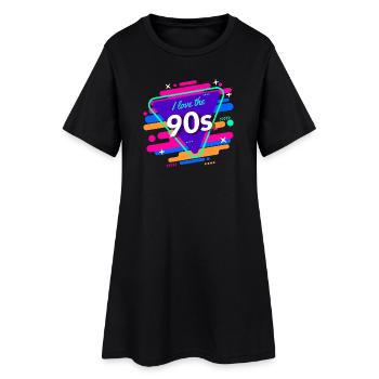 I Love The 90s Buntes 90er Jahre Design - Frauen T-Shirt-Kleid - Schwarz - Vorne