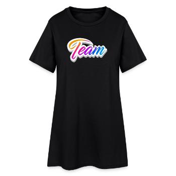 Team - Frauen T-Shirt-Kleid - Schwarz - Vorne