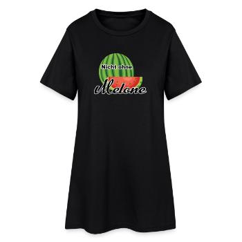 Melone Wassermelone Somme - Frauen T-Shirt-Kleid - Schwarz - Vorne