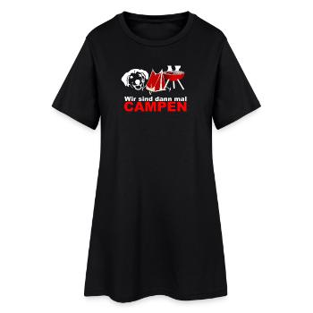 WIR SIND dann mal campen dog hund Camper Zelten - Frauen T-Shirt-Kleid - Schwarz - Vorne