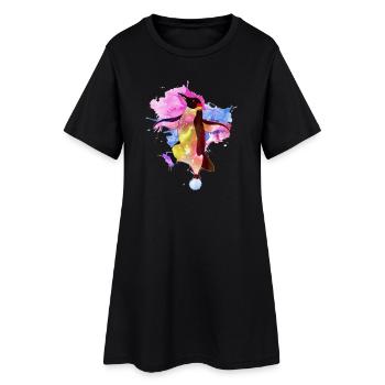 Kosmischer Pinguin Aquarell - Frauen T-Shirt-Kleid - Schwarz - Vorne