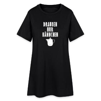 Draussen nur Kännchen - Typisch Deutsch - Geschenk - Frauen T-Shirt-Kleid - Schwarz - Vorne