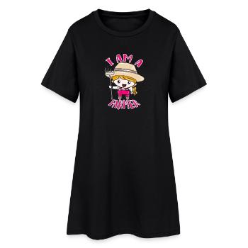 Je suis fermier—Héroïne de cour joyeuse - Robe T-shirt Femme - noir - Devant