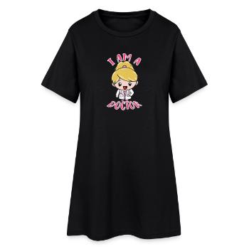médecin - Robe T-shirt Femme - noir - Devant