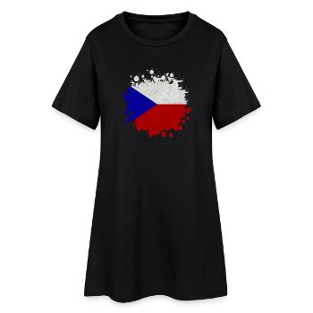 Tchéquie / Cadeau de Prague drapeau - Robe T-shirt Femme - noir - Devant