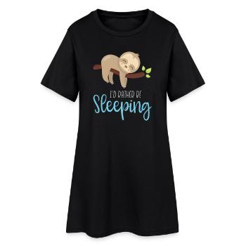 Je préfèrerais dormir - Robe T-shirt Femme - noir - Devant