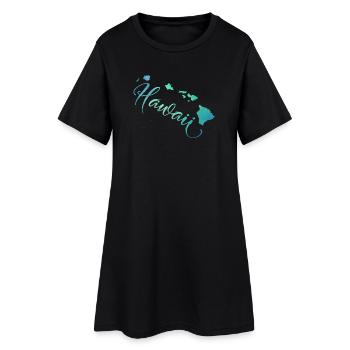 Hawaii - Frauen T-Shirt-Kleid - Schwarz - Vorne