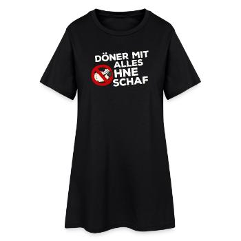 Döner Kebab Kebap Schaf Scharf Spruch Lustig - Frauen T-Shirt-Kleid - Schwarz - Vorne