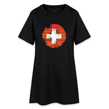Joyeux Anniversaire Suisse - Robe T-shirt Femme - noir - Devant