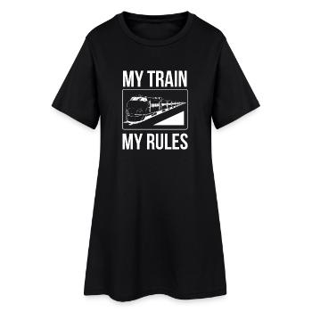 Chef de train Mon train Mes règles T-shirt - Robe T-shirt Femme - noir - Devant