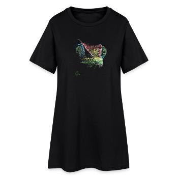 caméléon - Robe T-shirt Femme - noir - Devant