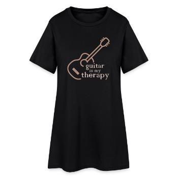 Gitarre Therapie lustig Sprüche Symbol Klassik - Frauen T-Shirt-Kleid - Schwarz - Vorne