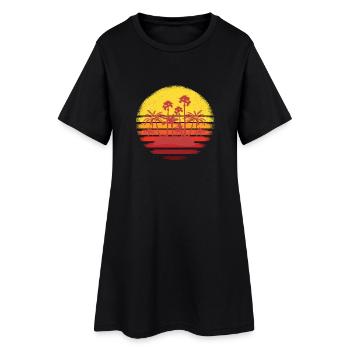 Coucher de soleil romantique - Robe T-shirt Femme - noir - Devant