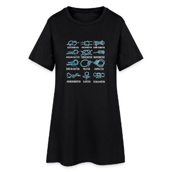 12 Knoten Boot Segeln Kapitän Seemannsknoten - Frauen T-Shirt-Kleid - Schwarz - Vorne