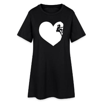 J'adore grimper dans le coeur d'un rocher d'alpinisme - Robe T-shirt Femme - noir - Devant