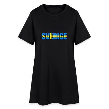 Lettres du drapeau suédois - Robe T-shirt Femme - noir - Devant
