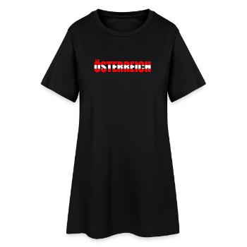 Österreich Flaggenkunst - Frauen T-Shirt-Kleid - Schwarz - Vorne