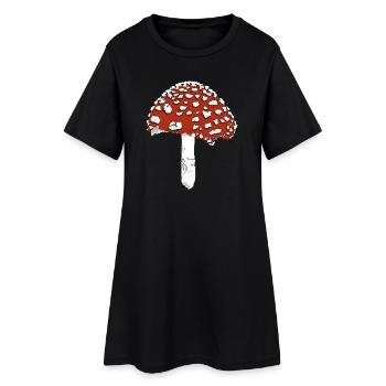 Champignon champignon amanite - Robe T-shirt Femme - noir - Devant