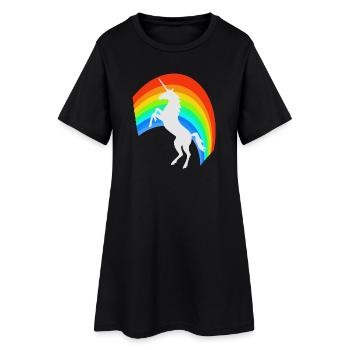 licorne - Robe T-shirt Femme - noir - Devant