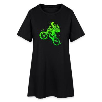 BMX Bike Fahrrad - BMX Weihnachtsgeschenk - Frauen T-Shirt-Kleid - Schwarz - Vorne