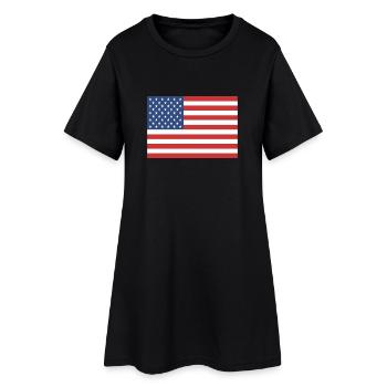 american flag - Women’s T-Shirt Dress - black - Front