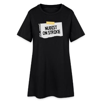 Nudist on strike - Frauen T-Shirt-Kleid - Schwarz - Vorne