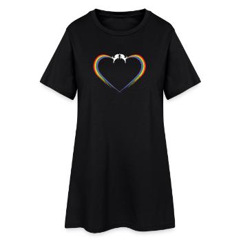 Einhorn Paar Regenbogen Furz Herz - Frauen T-Shirt-Kleid - Schwarz - Vorne