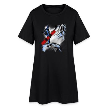 snowboarding - Robe T-shirt Femme - noir - Devant