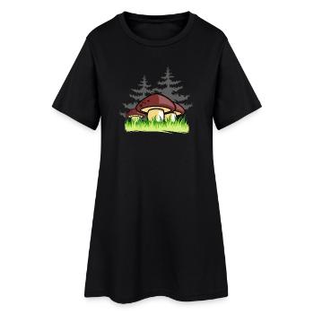 champignons forêt nature idée cadeau - Robe T-shirt Femme - noir - Devant