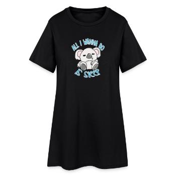 Koala - Robe T-shirt Femme - noir - Devant