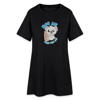 Koala - Robe T-shirt Femme - noir - Devant