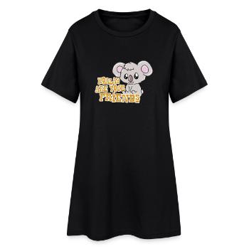 Koala - Robe T-shirt Femme - noir - Devant