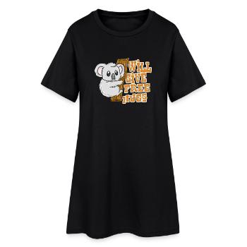 Koala - Robe T-shirt Femme - noir - Devant