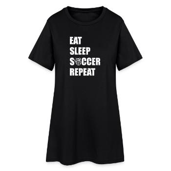 Eat. Sleep. Soccer. Repeat. - Women’s T-Shirt Dress - black - Front