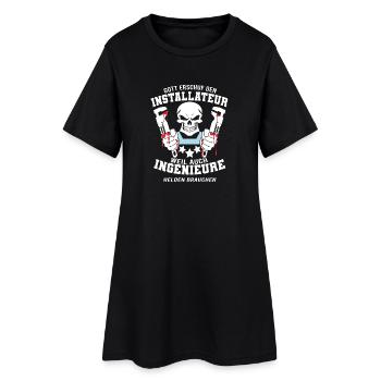 Installer Shirt God created the installer - Women’s T-Shirt Dress - black - Front