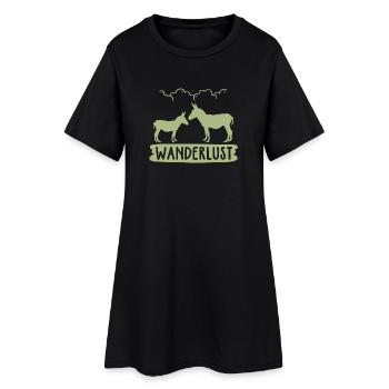 Voyage de l’âne en quête de voyage - Robe T-shirt Femme - noir - Devant